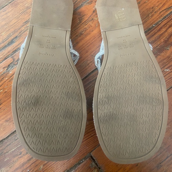 Free People Vicenza After Party Silver Crystal Sandals slides size 9 - Picture 5 of 7